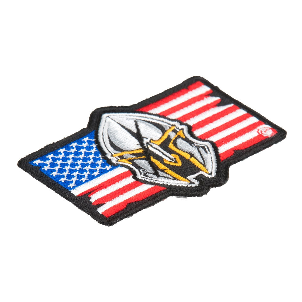 American Flag Spartan Helmet Patch, Malone Labe Patches — detail view 2