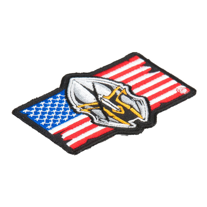 American Flag Spartan Helmet Patch, Malone Labe Patches — detail view 2