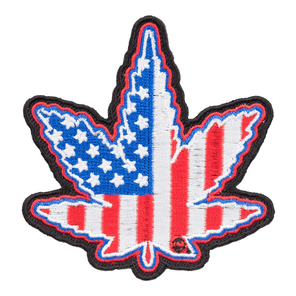American Flag Marijuana Leaf Patch, US Flag Patches — product image