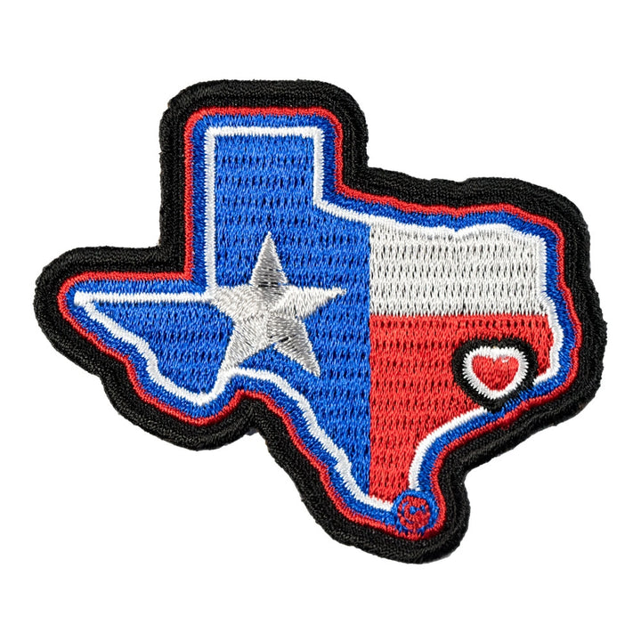 Heart On Houston Texas Cut-Out Patch, Texas State Patches — product image