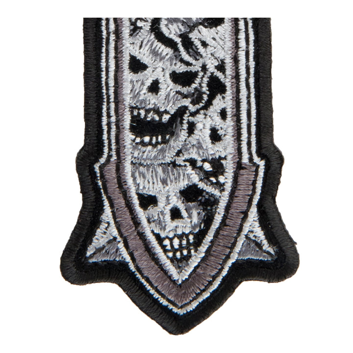 Subdued Gray Skulls Cross Patch, Small Size — detail view 1