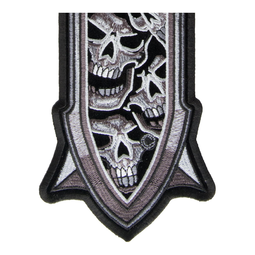 Subdued Gray Skulls Cross Patch, Large Size — detail view 1
