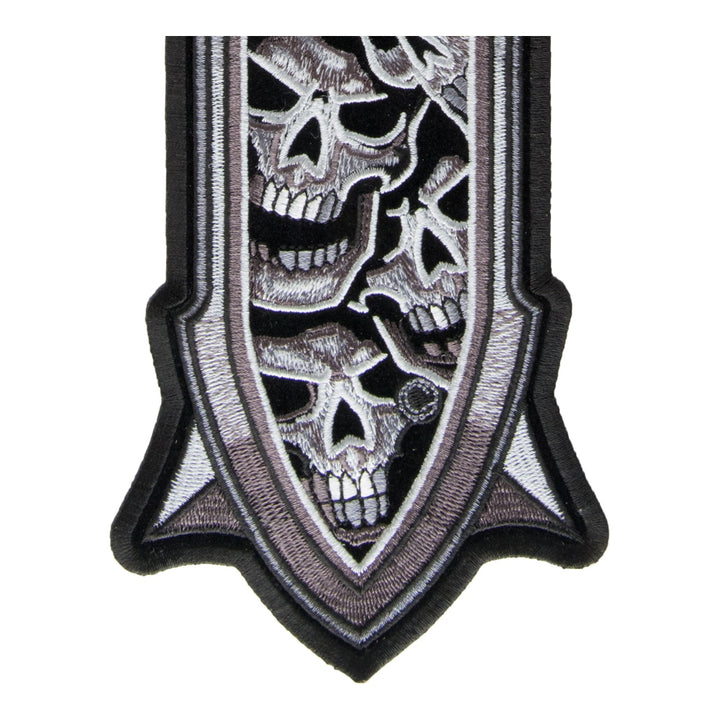 Subdued Gray Skulls Cross Patch, Large Size — detail view 1