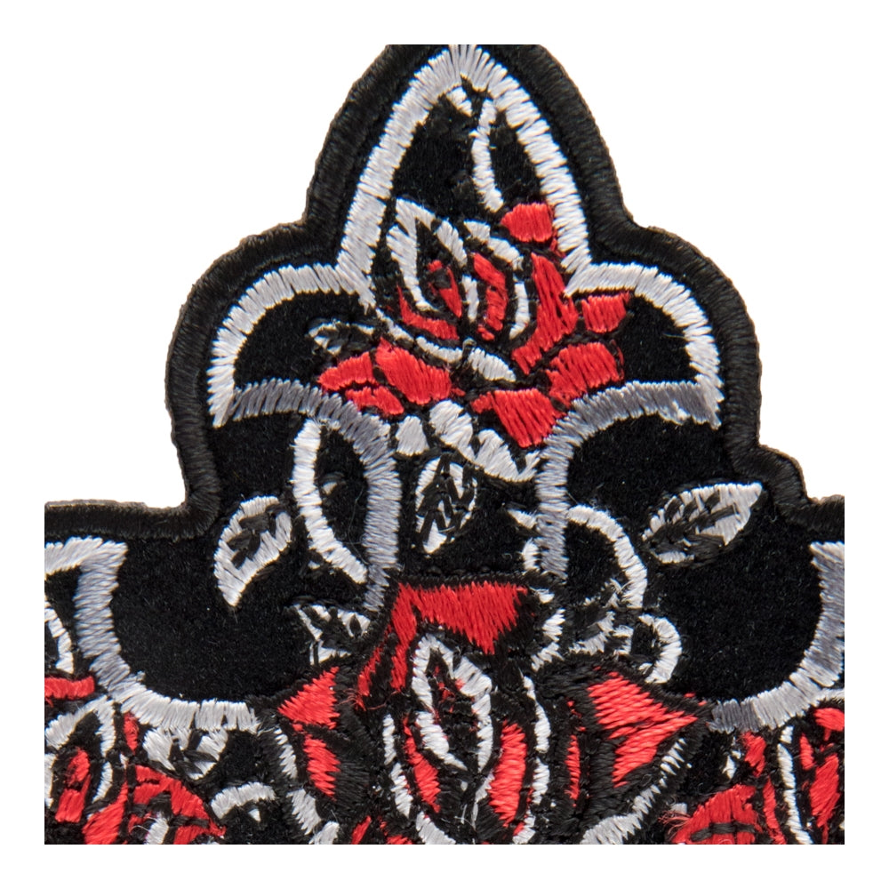 Red Climbing Roses Cross Patch, Small Size — detail view 1