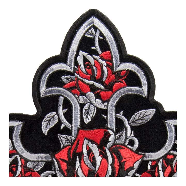 Red Climbing Roses Cross Patch, Large Size — detail view 2
