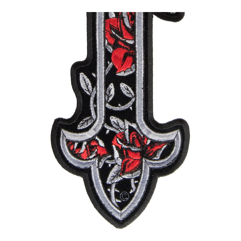 Red Climbing Roses Cross Patch, Large Size — detail view 1