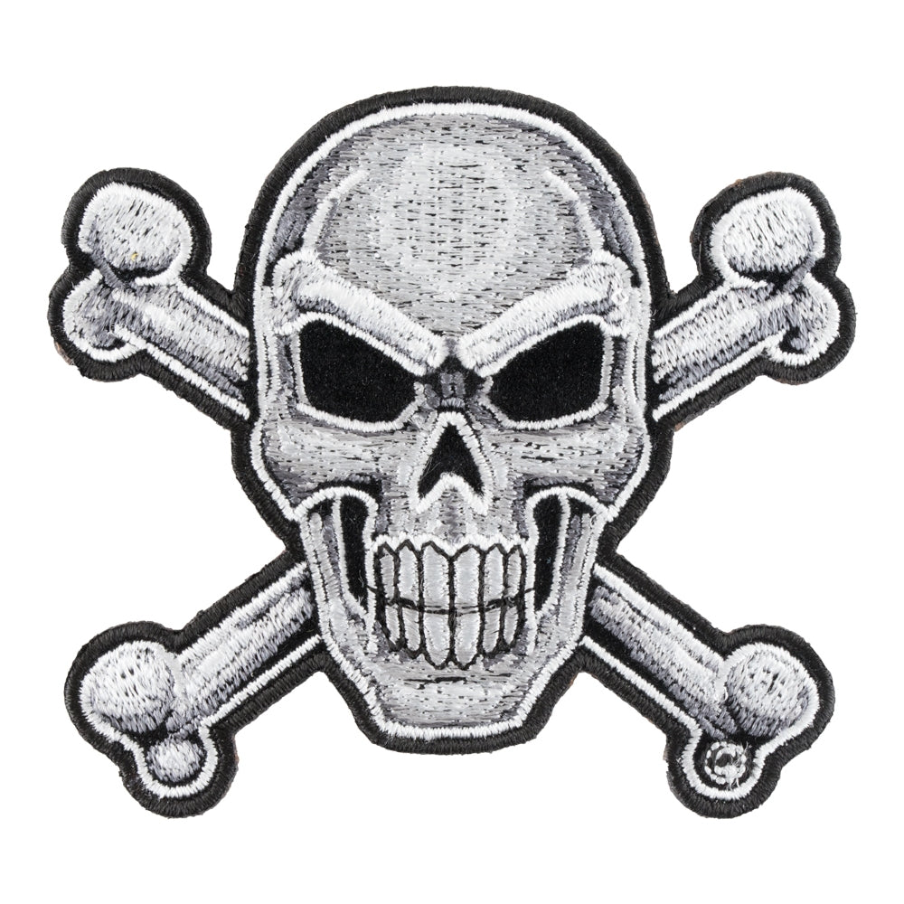 Gray Subdued Skull & Crossbones Patch, Small Size — product image