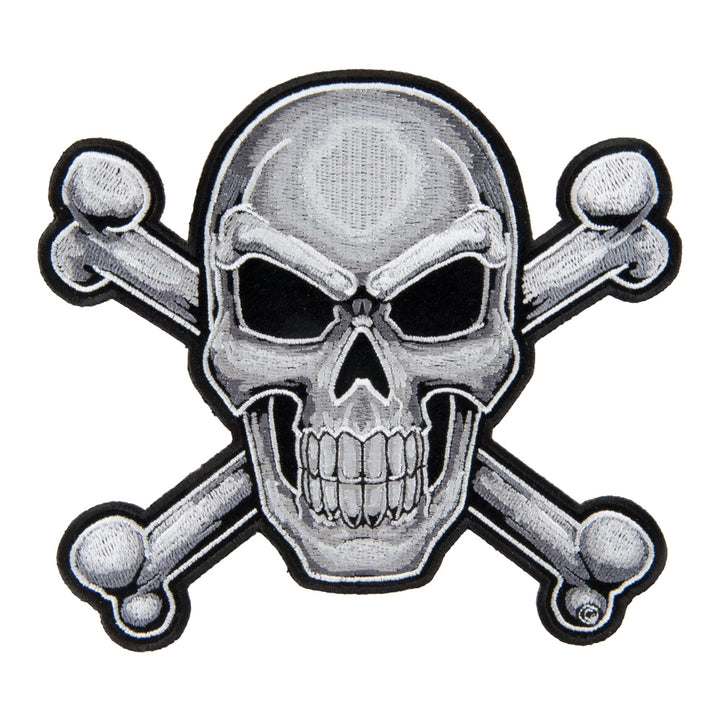 Gray Subdued Skull &amp; Crossbones Patch, Medium Size — product image