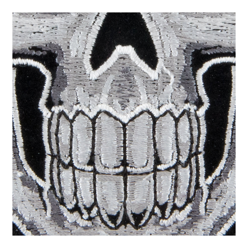 Gray Subdued Skull &amp; Crossbones Patch, Medium Size — detail view 2