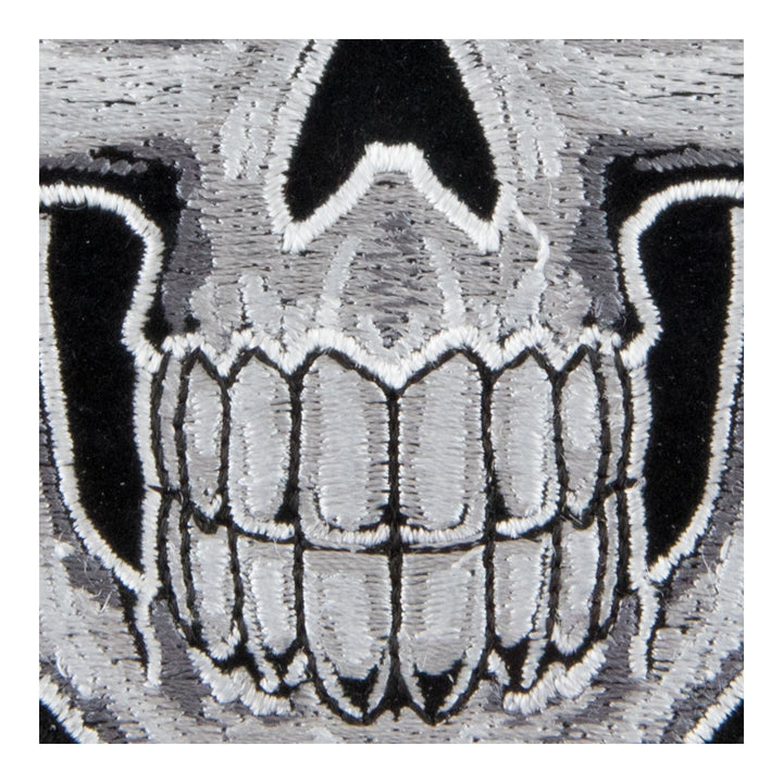 Gray Subdued Skull &amp; Crossbones Patch, Medium Size — detail view 2