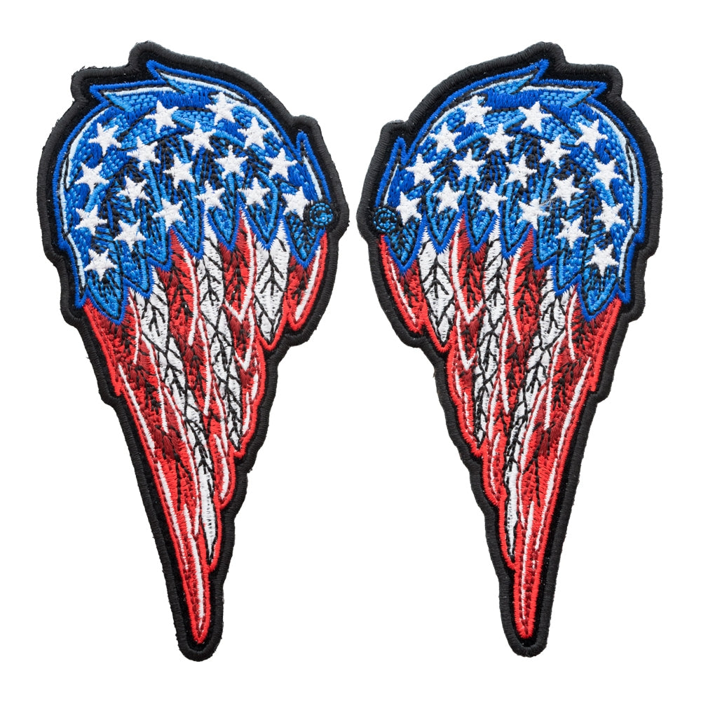 American Flag Split Angel Wings Patch, Small Size — product image