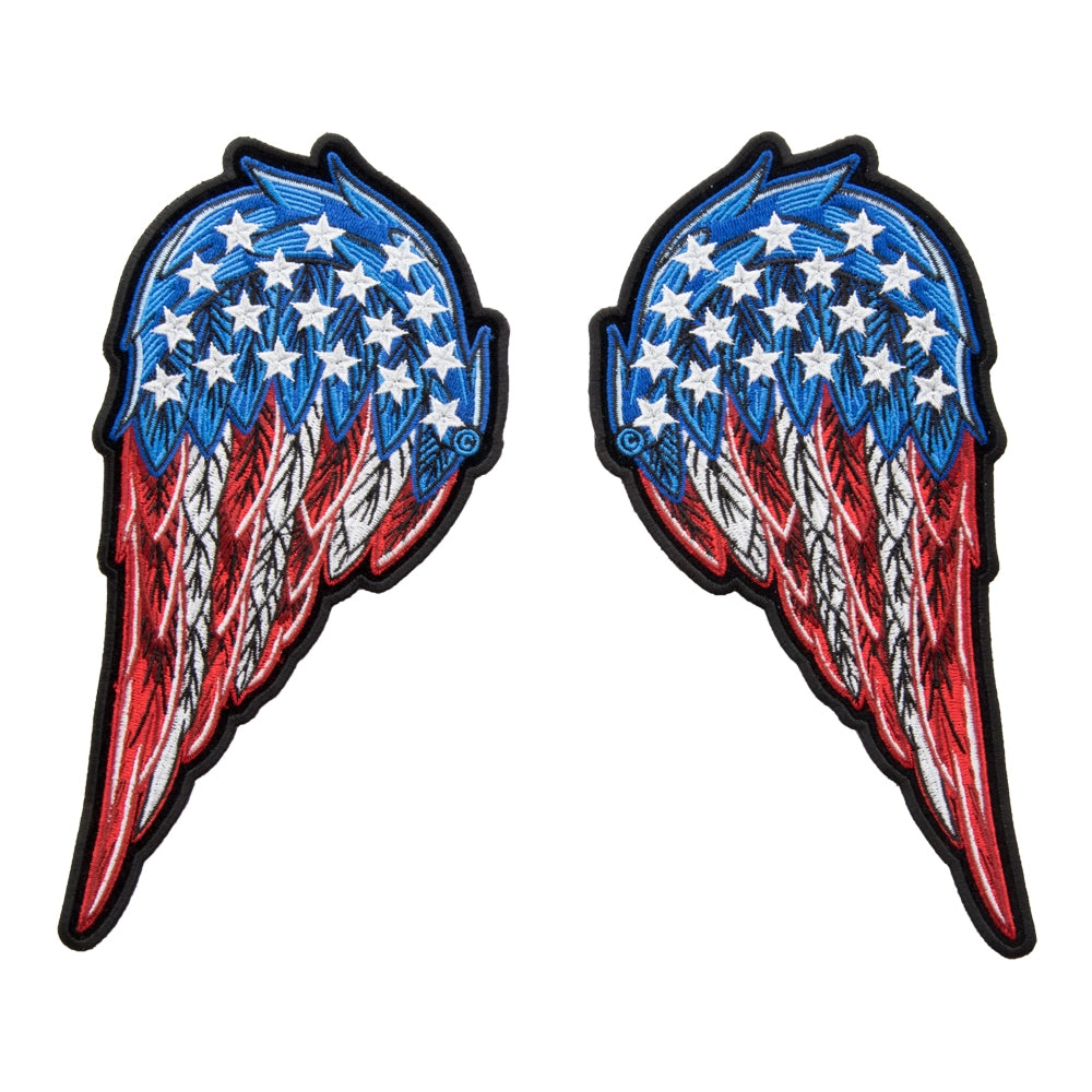 American Flag Split Angel Wings Patch, Medium Size — product image