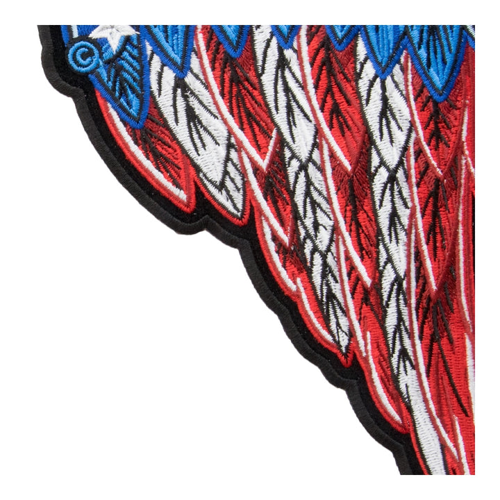 American Flag Split Angel Wings Patch, Large Size — detail view 1