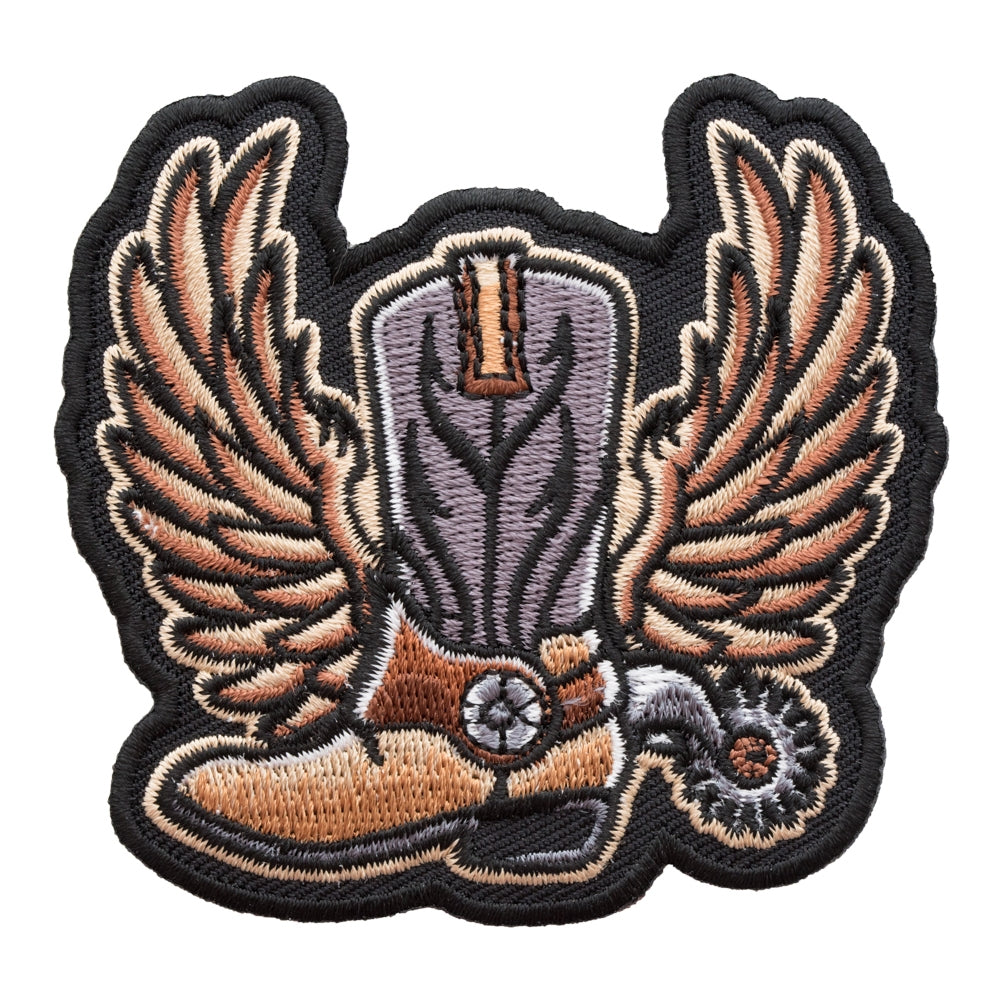 Spurred Boot And Wings Patch, Winged Patches — product image