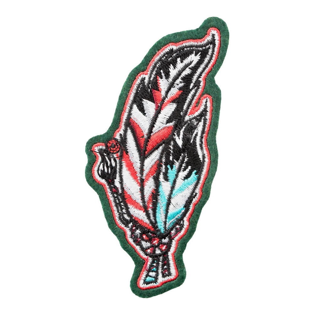 Indian Red &amp; Turquoise Feathers Patch, Native American Patches — product image