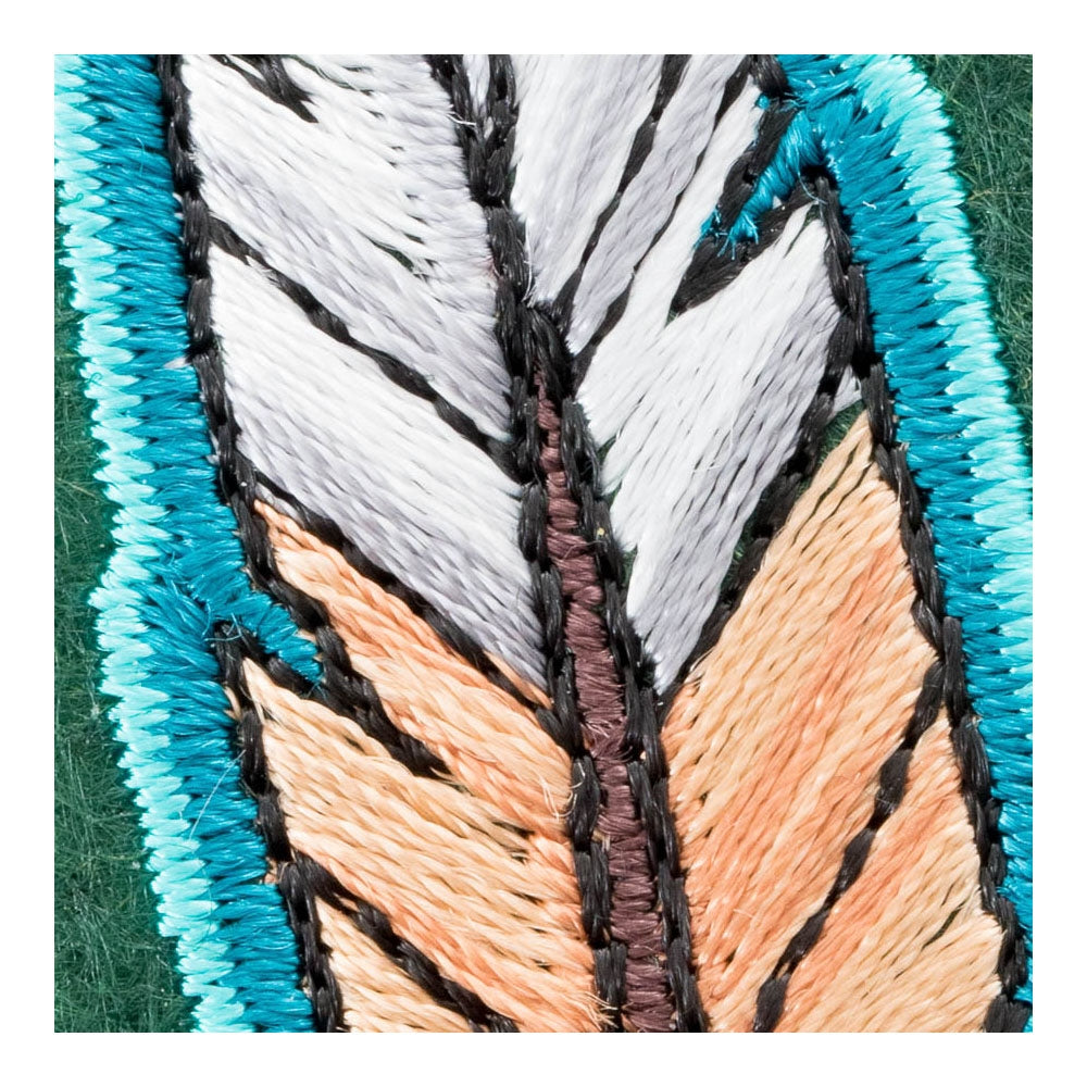 Dual Feathers Dreamcatcher Patch, Native American Patches — detail view 2