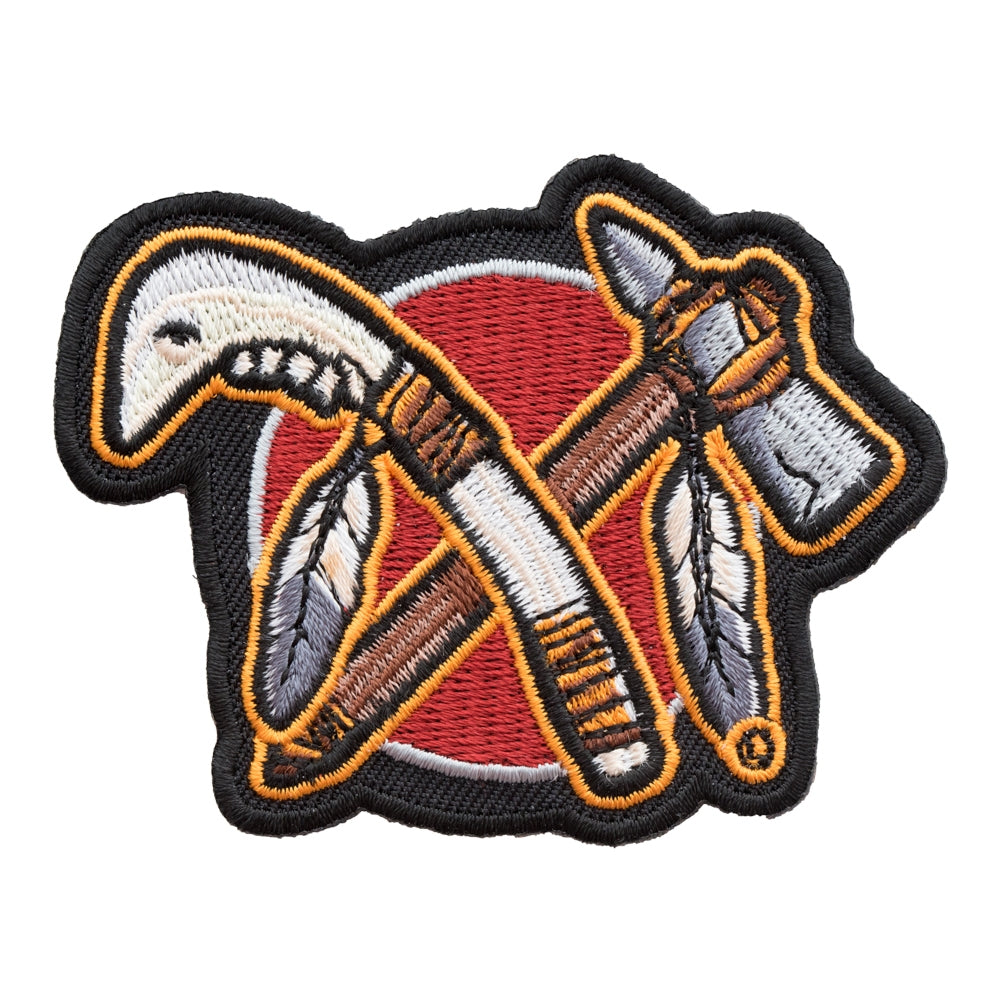 Indian Warrior Jawbone Tomahawk Patch, Native American Patches — product image