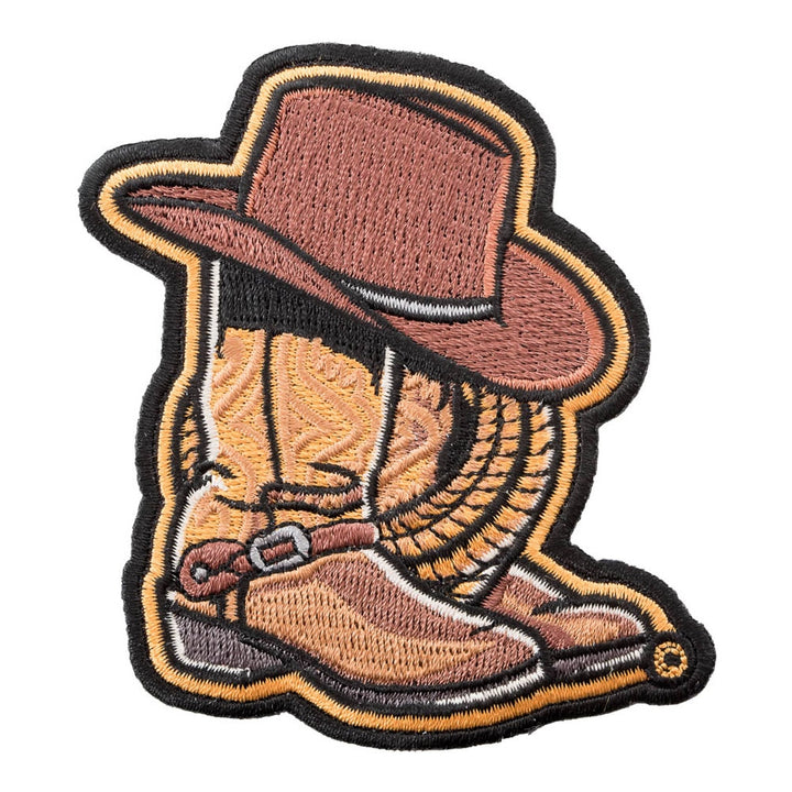 Cowboy Lasso Hat And Boots Patch, Western Patches — product image