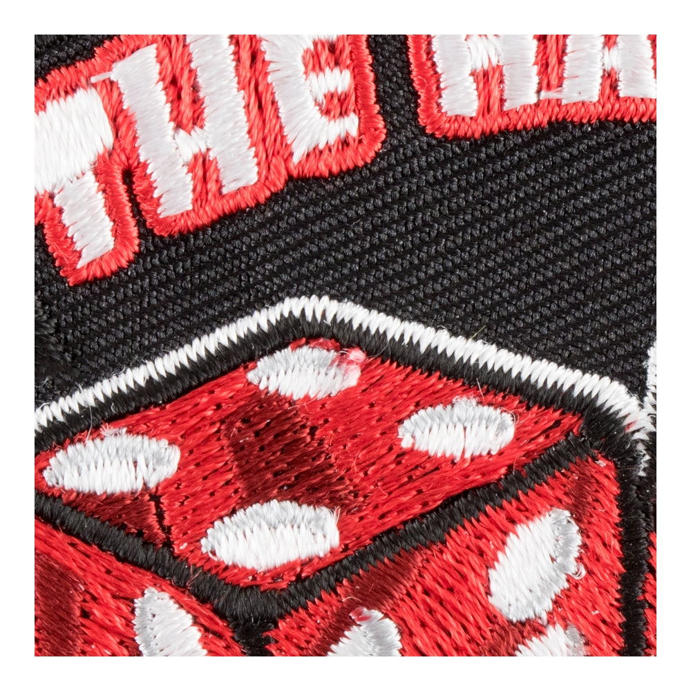 The Hard Way Craps Red Dice Patch, Gambling Patches — detail view 2