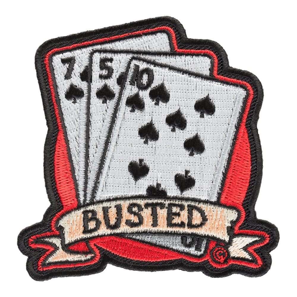 Busted Losing Hand Playing Cards Patch, Gambling Patches — product image