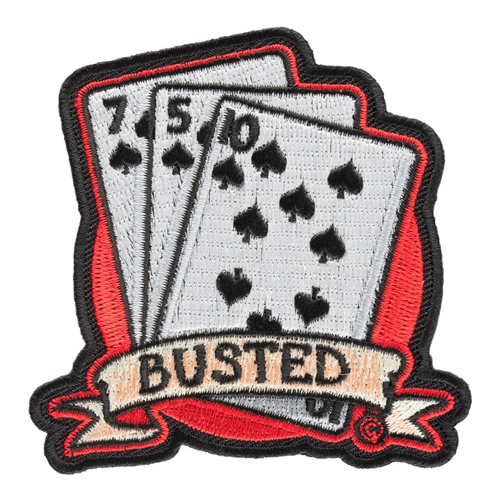 Busted Losing Hand Playing Cards Patch, Gambling Patches — product image