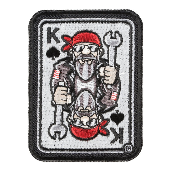 King Biker Wrench Playing Card Patch, Gambling Patches — product image