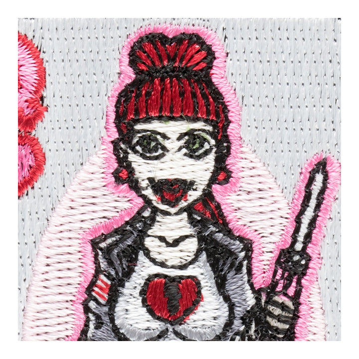 Queen Of Hearts Lady Biker Card Patch, Gambling Patches — detail view 1