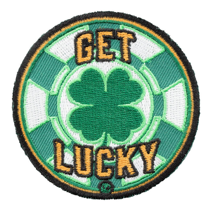 Get Lucky Shamrock Poker Chip Patch, Gambling Patches — product image