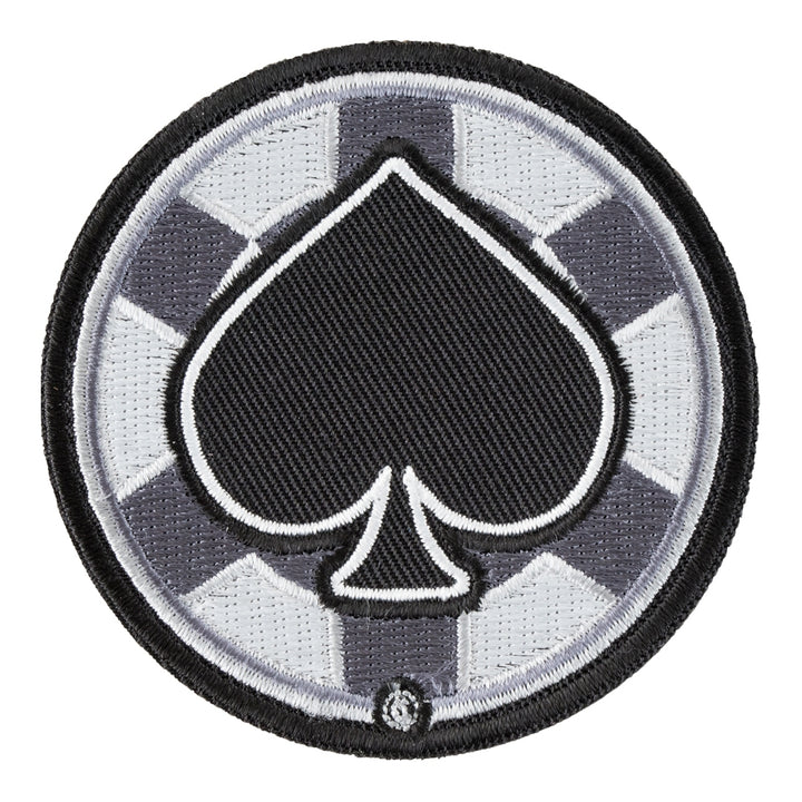 Black Spade Poker Chip Round Patch, Gambling Patches — product image