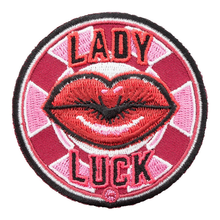 Pink Lady Luck Lip On A Chip Patch, Gambling Patches — product image