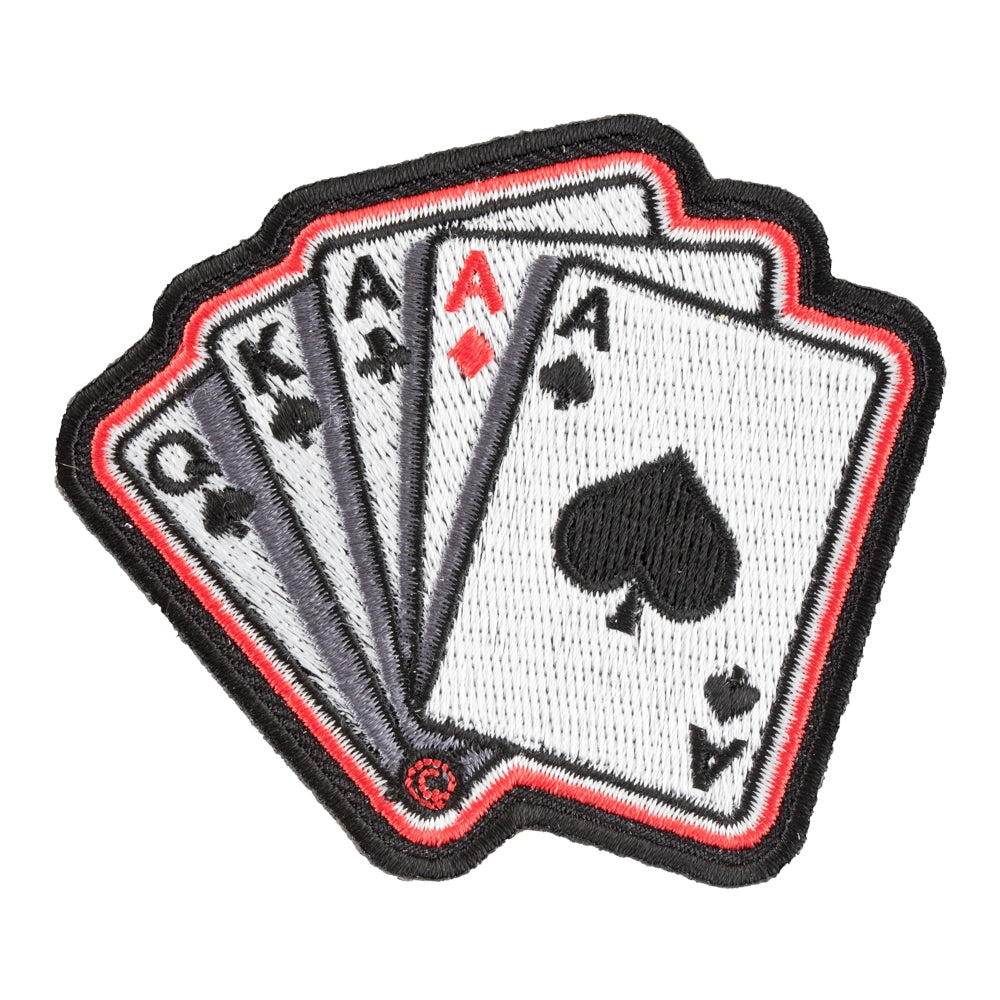 Three Of A Kind Aces Poker Hand Patch, Gambling Patches — product image