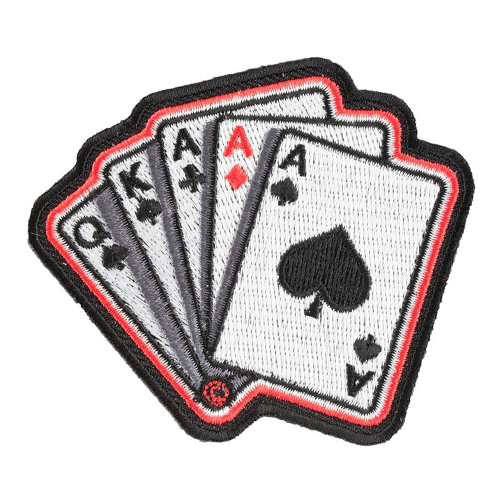 Three Of A Kind Aces Poker Hand Patch, Gambling Patches — product image