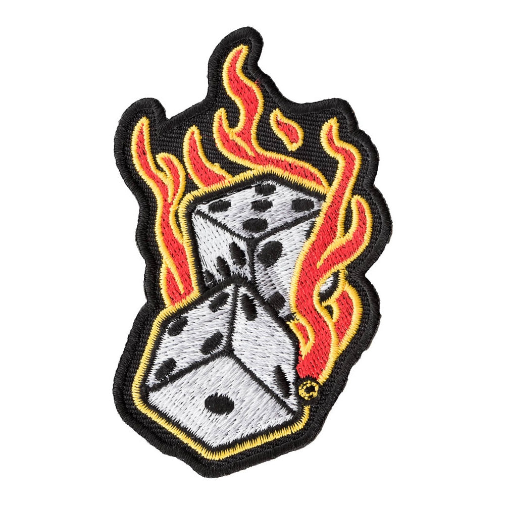 Hot Flaming Dice Craps Patch, Casino Gambling Patches — product image