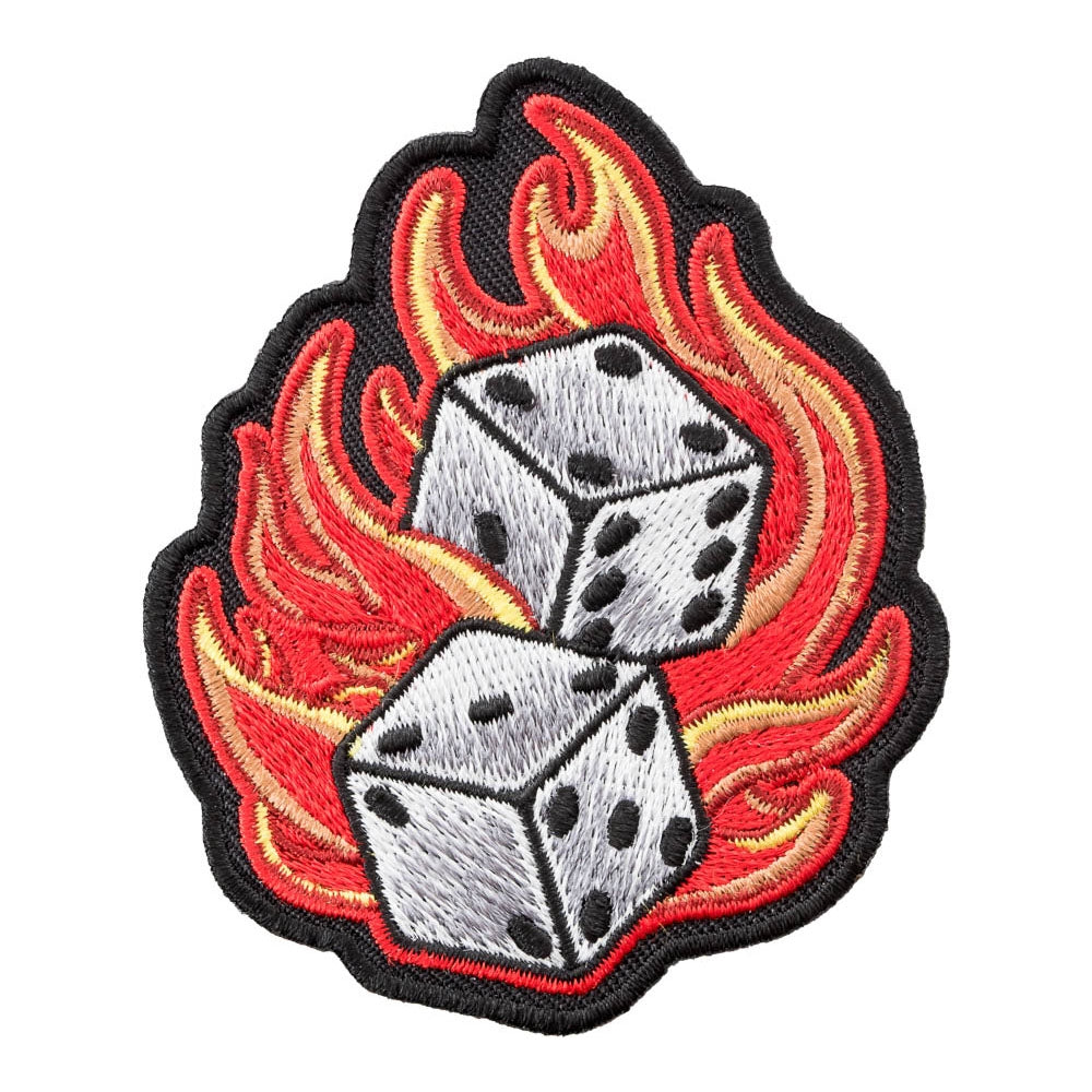 Rolling Dice Flames Craps Patch, Casino Gambling Patches — product image