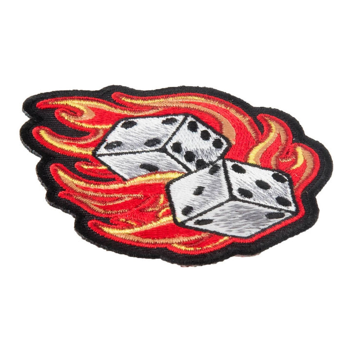 Rolling Dice Flames Craps Patch, Casino Gambling Patches — detail view 2