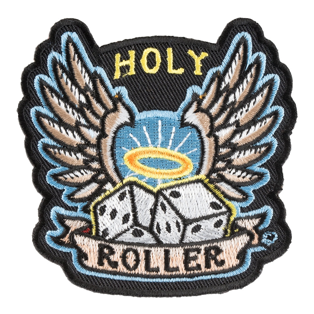 Holy Roller Haloed Winged Dice Patch, Gambling Patches — product image