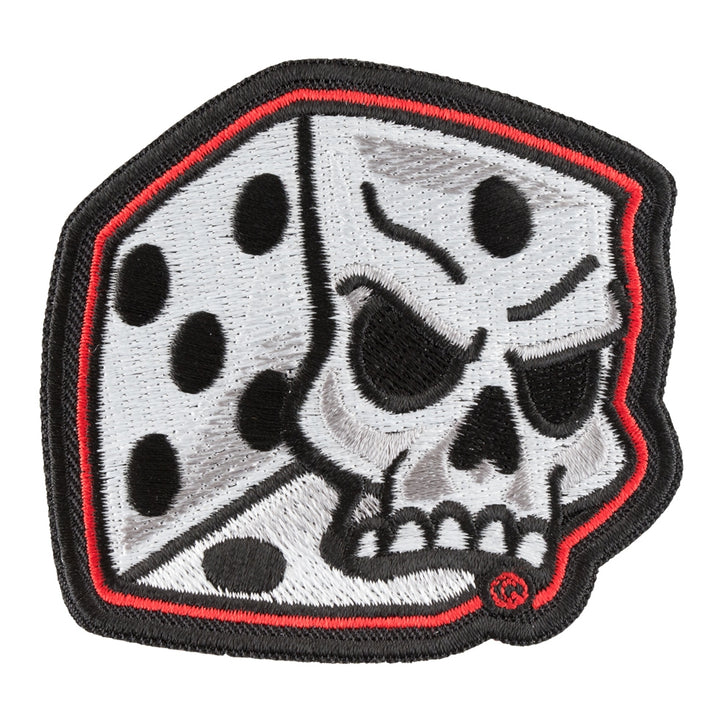 Playing Craps Angry Skulled Die Patch, Gambling Patches — product image