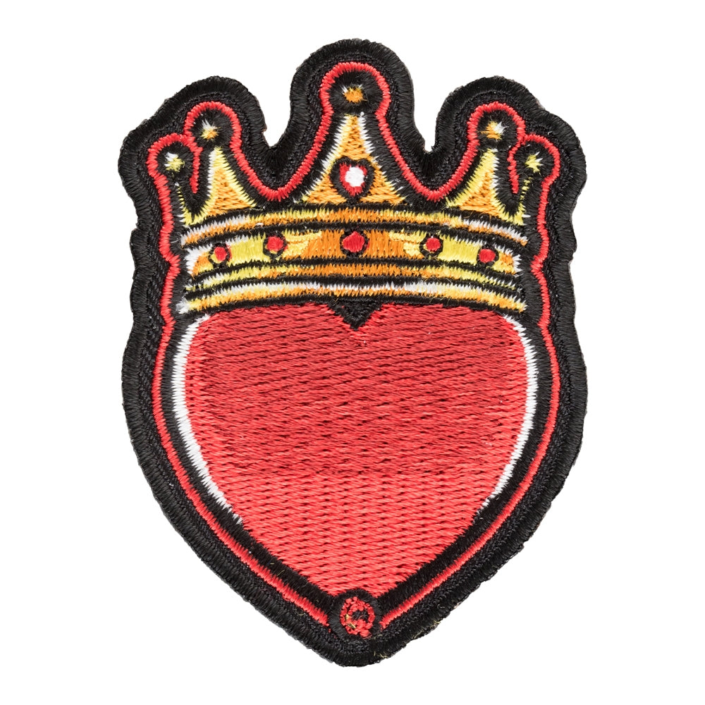 Queen Of Hearts Golden Crown Patch, Heart Patches — product image