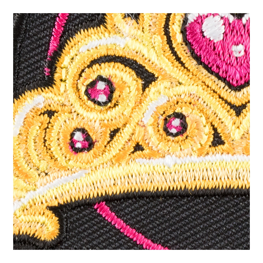 Pink Hearted Princess Gold Crown Patch, Ladies Patches — detail view 2