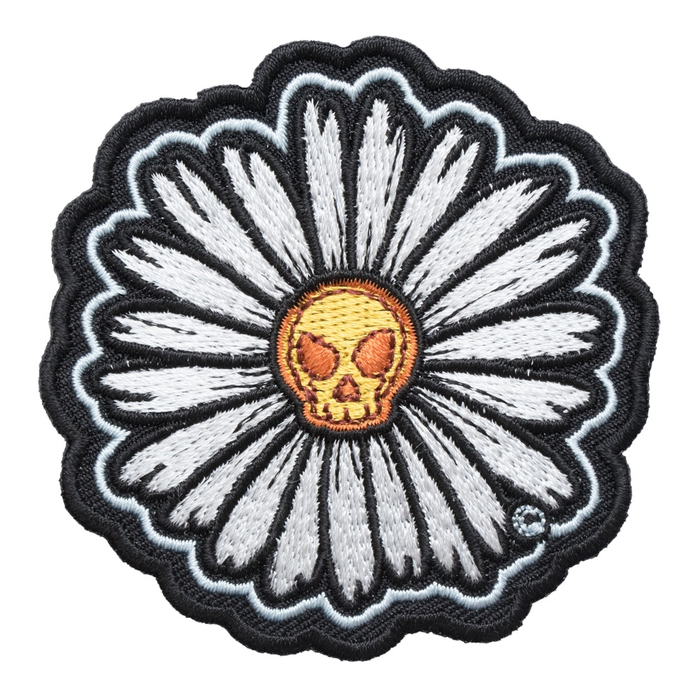 Skulled White Daisy Patch, Ladies Flower Patches — product image