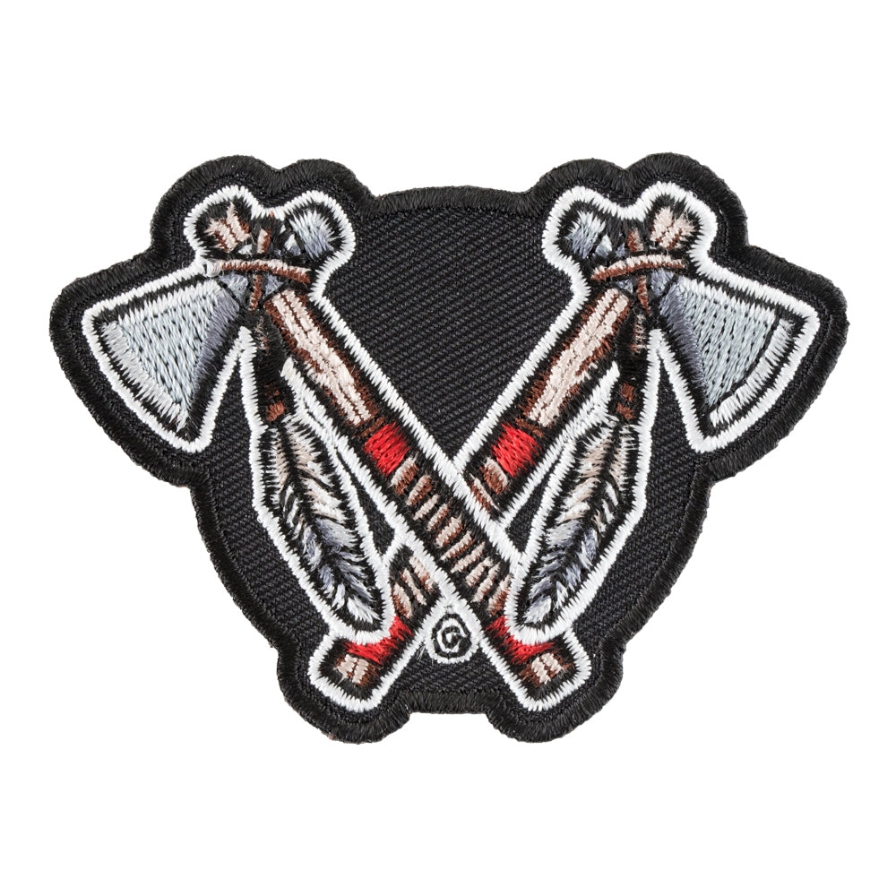 Indian Warrior Dual Tomahawk Patch, Native American Patches — product image