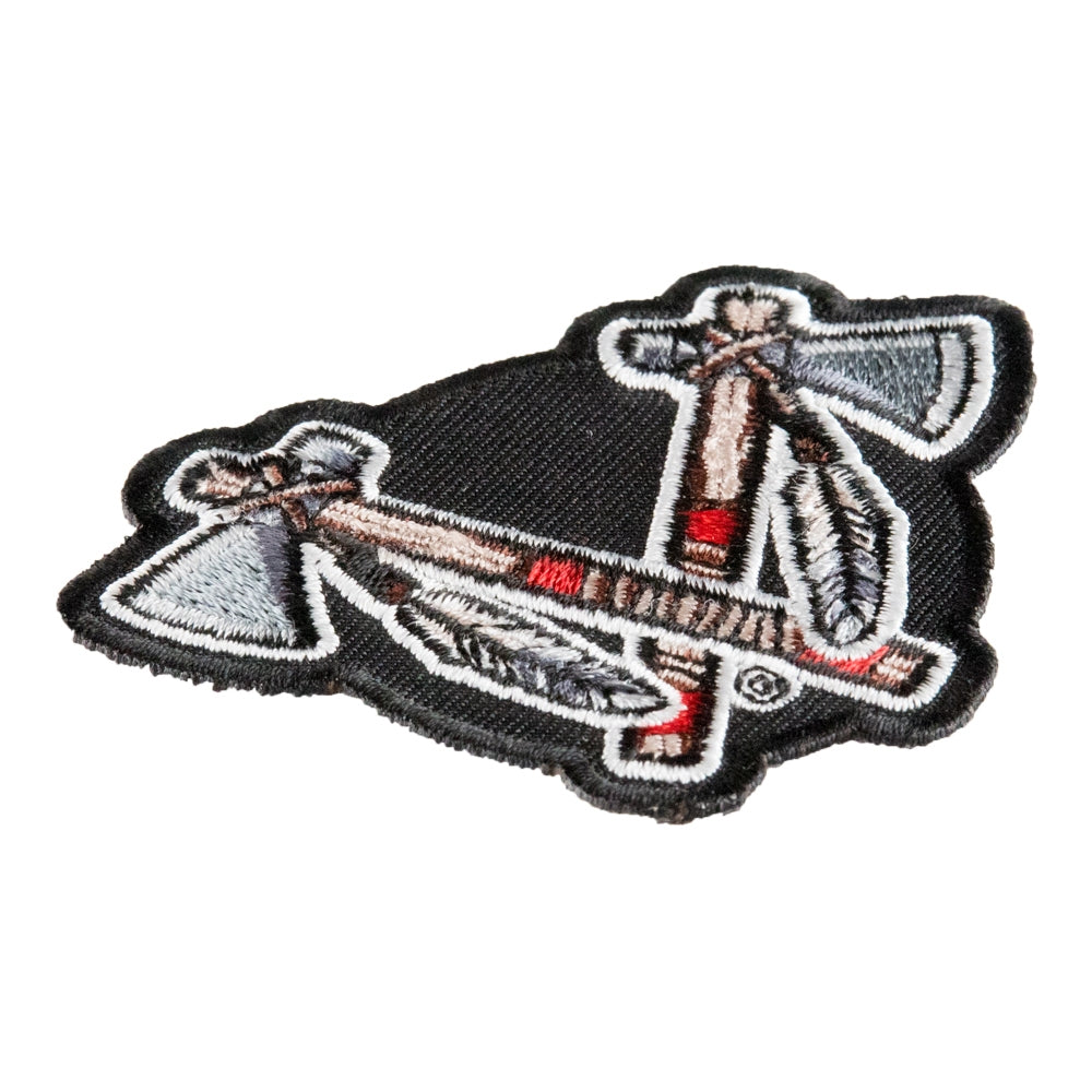 Indian Warrior Dual Tomahawk Patch, Native American Patches — detail view 2