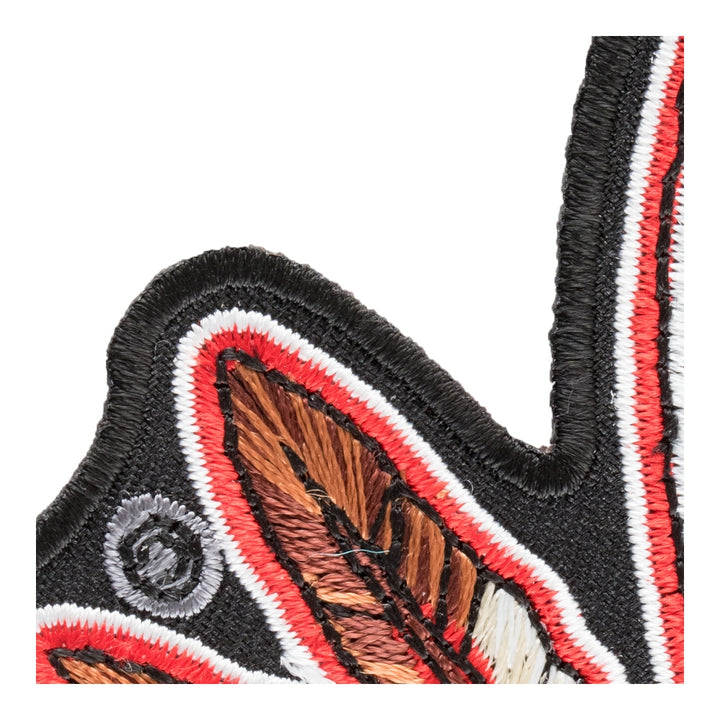 Native Red Dagger With Feathers Patch, American Indian Patches — detail view 2