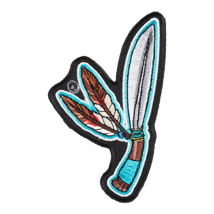 Native Turquoise Dagger With Feathers Patch, American Indian Patches — product image