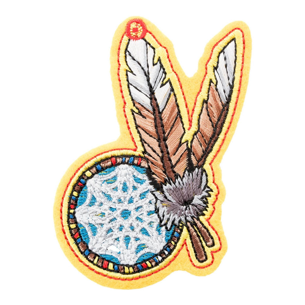 Yellow Dreamcatcher Patch, Native American Patches — product image