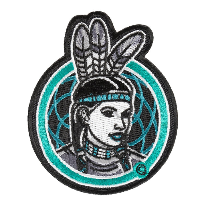 Turquoise Indian Maiden Dreamcatcher Patch, Native American Patches — product image