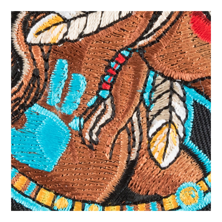 Turquoise Feathered Horse Dreamcatcher Patch, Native Indian Patches — detail view 1