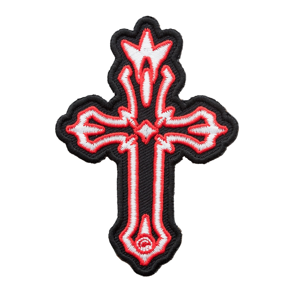 Red White & Black Tribal Cross Patch, Religious Cross Patches — product image