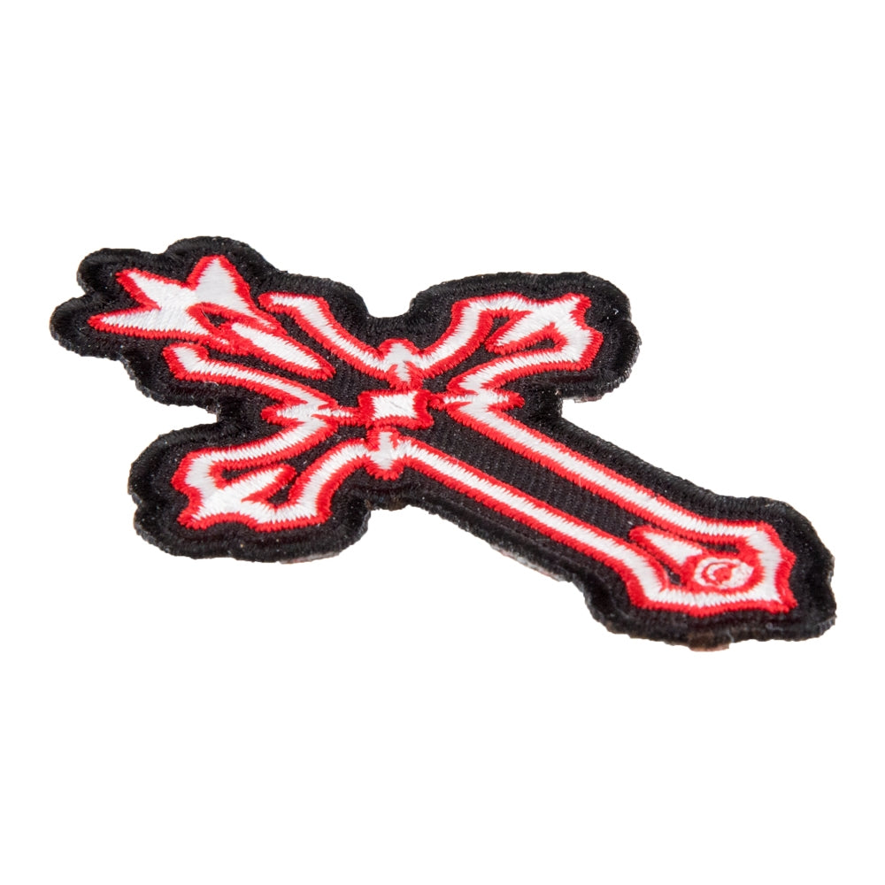Red White &amp; Black Tribal Cross Patch, Religious Cross Patches — detail view 2