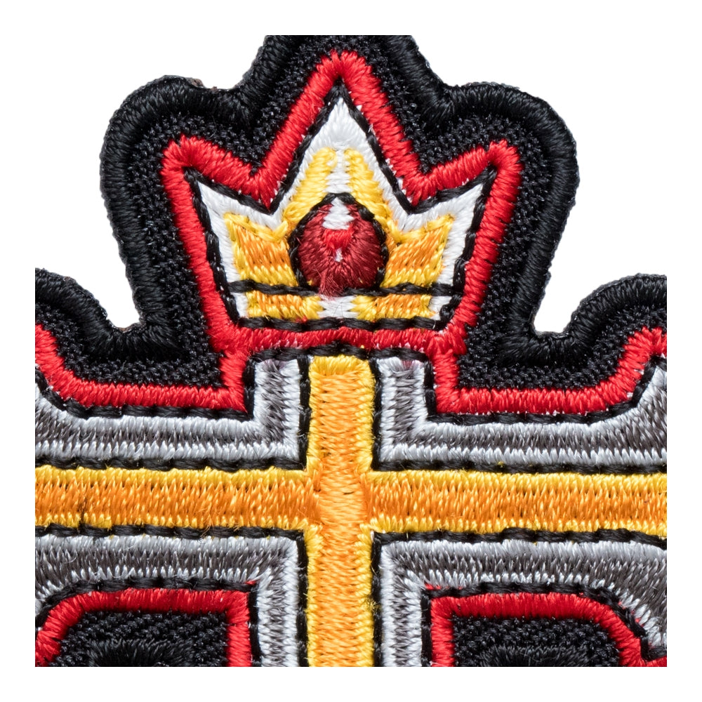 Crowned King Cross Patch, Religious Cross Patches — detail view 1